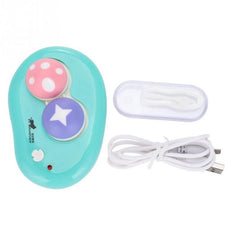 Ultrasonic Electric Contact Lens Cleaner Case - Adorable Mushroom Design for Eye Care