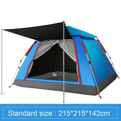 Automatic Pop-Up 4-Sided Rainproof Camping Tent for 3-4 People - Thickened Beach Shelter