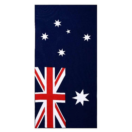 Summer Beach Towel Quick Dry Microfiber 150x70cm Versatile navy towel with Australian flag stars design, lightweight quick-dry microfiber