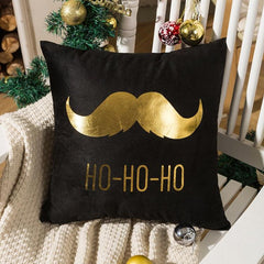 Luxurious Gold Foil Merry Christmas Cushion Cover for Festive Home Decor - 43cm x 43cm 4