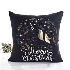 Luxurious Gold Foil Merry Christmas Cushion Cover for Festive Home Decor - 43cm x 43cm 5