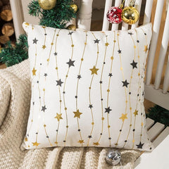 Luxurious Gold Foil Merry Christmas Cushion Cover for Festive Home Decor - 43cm x 43cm 11