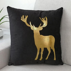 Luxurious Gold Foil Merry Christmas Cushion Cover for Festive Home Decor - 43cm x 43cm 17