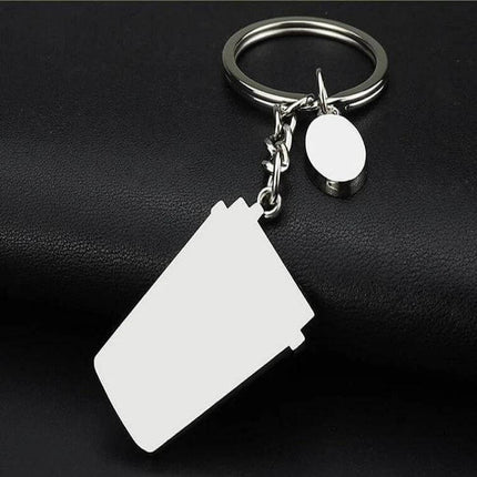 Alt Tag: 2 Pack Coffee Cup Keychains for Keys and Bags, Ideal Gift zinc alloy textured finish keychain set, lightweight durable, 17 g each