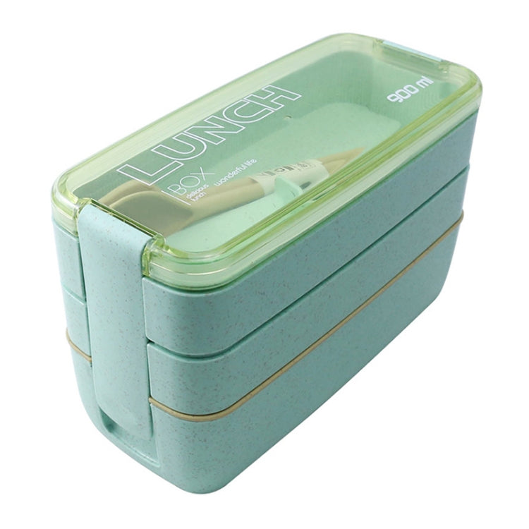 900ml 3 Layers Bento Box Lunch Box Food Container Wheat Straw Material Microwavable Dinnerware Lunchbox