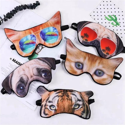3D Eye Mask For Sleep With Animal Printed Design Soft Comfort Travel | Syndmart