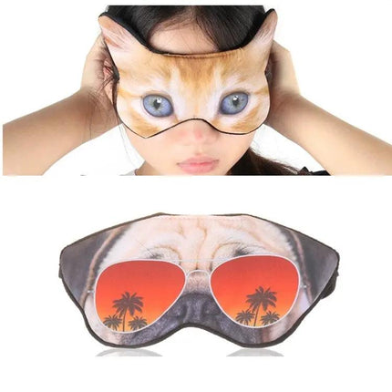 3D Eye Mask For Sleep With Animal Printed Design Soft Comfort Travel | Syndmart
