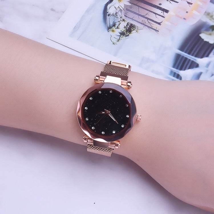 Luxury Mesh Ladies Clock Magnet Buckle Diamond Quartz Watch