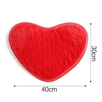 Heart Shaped Coral Fleece Mat For Kitchen Bath | Syndmart