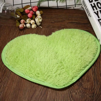Heart Shaped Coral Fleece Mat For Kitchen Bath | Syndmart