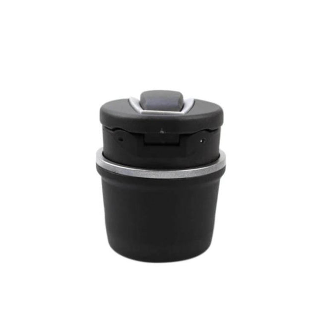 Compact LED Car Ashtray For Clean Tidy Interior Daily - matte black compact car ashtray with LED, easy to empty and clean, universal fit (8.5x7.5x6 cm)