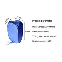 Portable Mini Electric Clothes Dryer with Adjustable Timing and Foldable Design