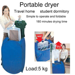 Portable Mini Electric Clothes Dryer with Adjustable Timing and Foldable Design