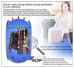 Portable Mini Electric Clothes Dryer with Adjustable Timing and Foldable Design