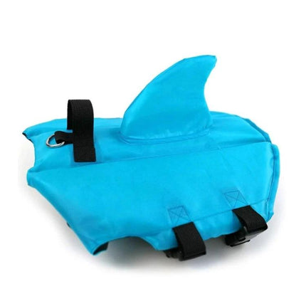 Dog Life Jacket for Safe Summer Water Activities - ultra-light blue canine float with handle and fin for visibility and buoyancy