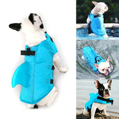 Dog Swim Safety Vest - Summer Life Jacket for Pets with Shark Fin Design