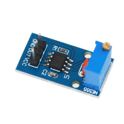 Adjustable Frequency Pulse Generator Module for DIY Electronics NE555 board with trim potentiometer and 3-pin GND OUT VCC header