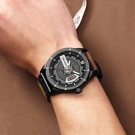 CURREN Men's Military Quartz Sports Watch 45mm Leather | Syndmart