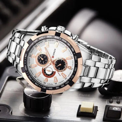 Curren Men's 46mm Stainless Steel Analog Quartz Watch | Syndmart