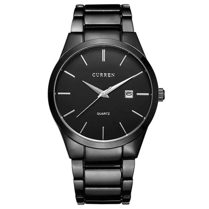 CURREN 40mm Quartz Calendar Stainless Steel Wristwatch | Syndmart