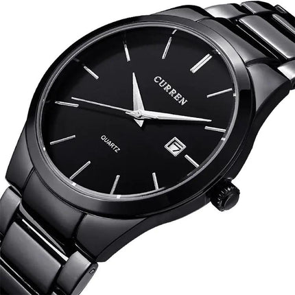 CURREN 40mm Quartz Calendar Stainless Steel Wristwatch | Syndmart