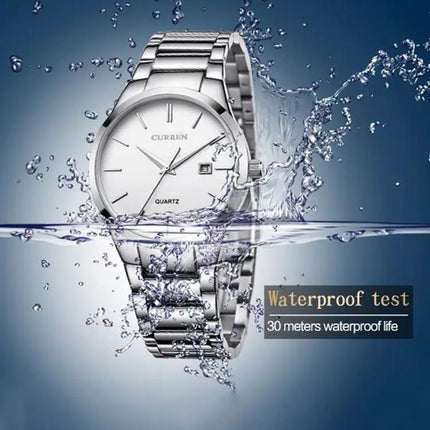 CURREN 40mm Quartz Calendar Stainless Steel Wristwatch | Syndmart