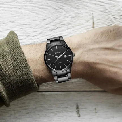 CURREN 40mm Quartz Calendar Stainless Steel Wristwatch | Syndmart