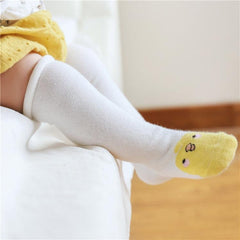 Cartoon Print Non-Slip Thigh Socks for Babies - Cozy Loose Cuff Design for Autumn and Winter