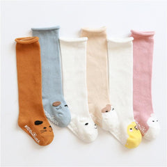 Cartoon Print Non-Slip Thigh Socks for Babies - Cozy Loose Cuff Design for Autumn and Winter