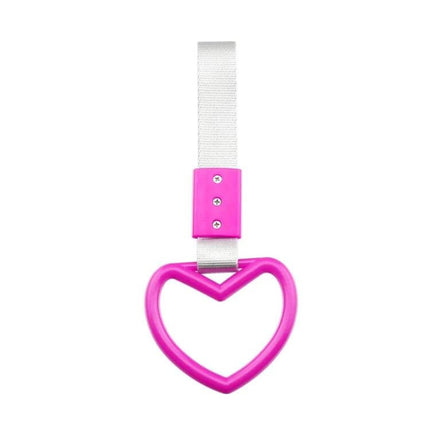 Heart-Shaped Car Decorative Warning Ring for Protection and Safety - pink nylon heart dashboard/mirror safety ring