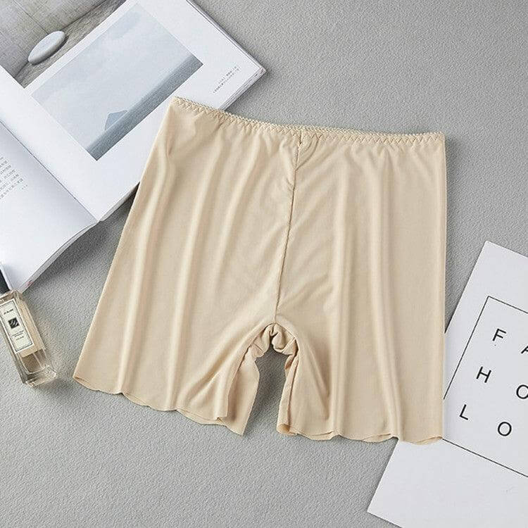 Seamless High Waist Safety Boxer Shorts for Women Skin Color M