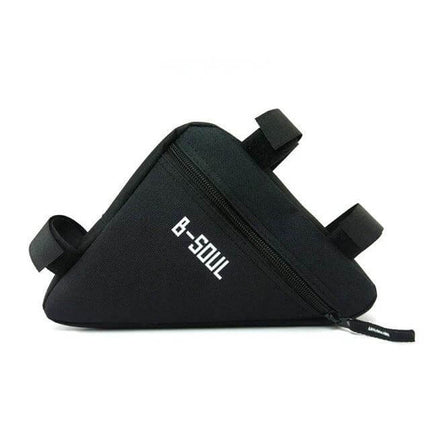Triangle Bicycle Saddle Bag Waterproof Front Tube Frame - black 600D waterproof triangular under-saddle storage bag with zipper, 20x18.5x4cm, lightweight 55g