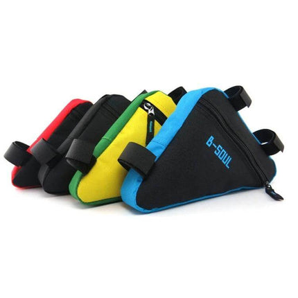 Triangle Bicycle Saddle Bag Waterproof Front Tube Frame compact waterproof 600D triangular saddle bag in black, red, blue, green, yellow for commuting