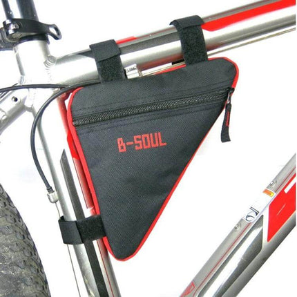 Triangle Bicycle Saddle Bag Waterproof Front Tube Frame - black triangle bike saddle bag with red trim mounted under saddle
