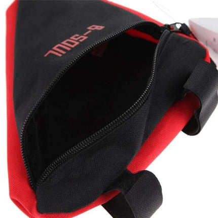 Triangle Bicycle Saddle Bag Waterproof Front Tube Frame compact waterproof black+red triangular saddle bag under-saddle storage with zippered opening