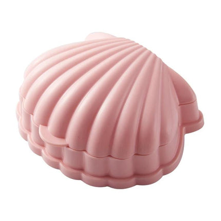 Practical Soap Storage for Daily Home Bathroom Use - pink shell-shaped PP soap storage box with drainage to keep soap dry