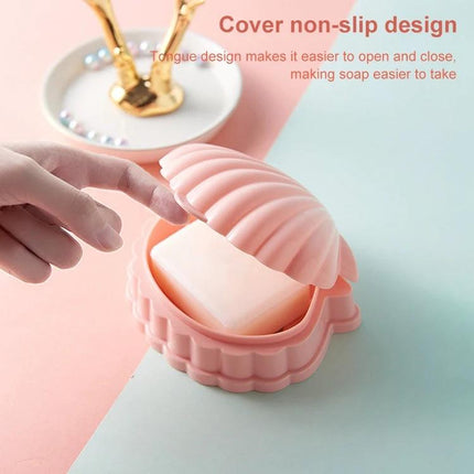 Practical Soap Storage for Daily Home Bathroom Use pink non-slip PP soap box with drainage and lid keeping soap dry and organized