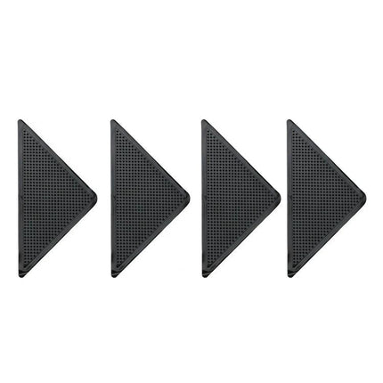 Non-Slip Stickers for Safer Bathroom Floors at Home — black triangular non-slip rug corner grips to prevent slipping on wet bathroom floors