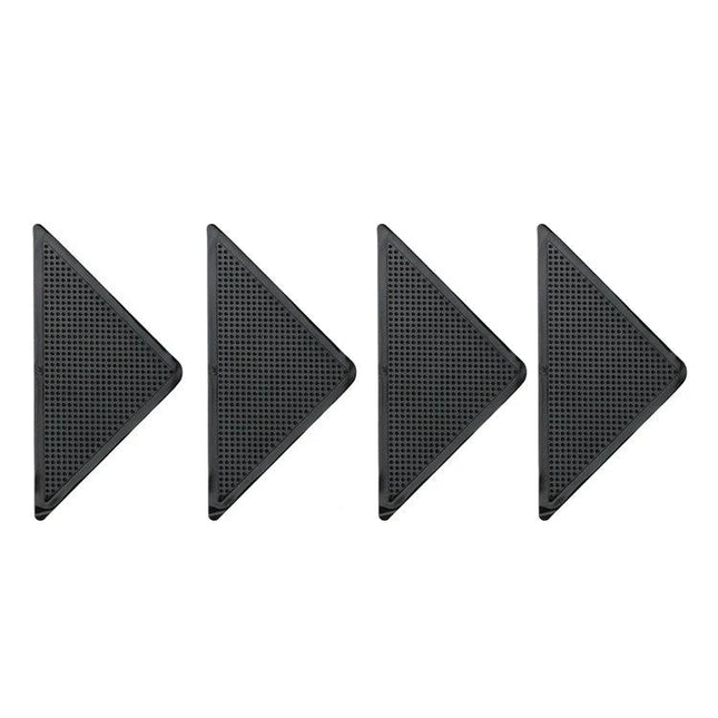 Non-Slip Stickers for Safer Bathroom Floors at Home — black triangular non-slip rug corner grips to prevent slipping on wet bathroom floors