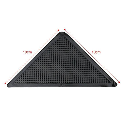 Non-Slip Stickers for Safer Bathroom Floors at Home — black triangular 10cm corner anti-slip mat with textured grip dots