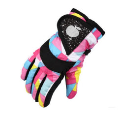 Kids Waterproof Full-Finger Ski Gloves - Warm Padded Riding Gloves