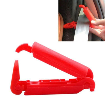 Car Baby Safety Belt Buckle Lock Non-Slip Clip For Child Seat - red compact clip secures car seat belt to prevent retraction and reduce pressure on infant