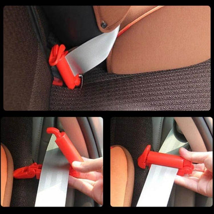 Car Baby Safety Belt Buckle Lock Non-Slip Clip For Child Seat red clip installed on car child seat belt to prevent retraction and reduce compression