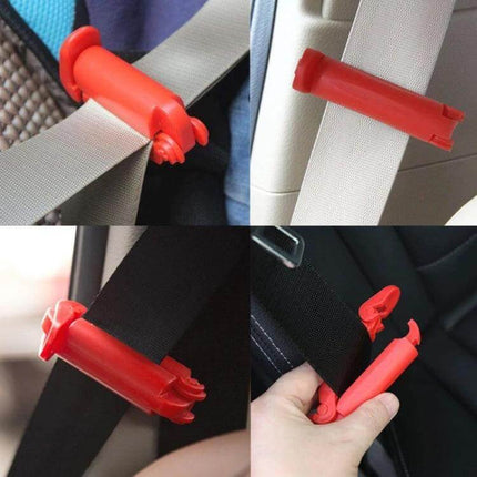 Car Baby Safety Belt Buckle Lock Non-Slip Clip For Child Seat - red compact clip securing car seat belt to prevent retraction toward face and neck