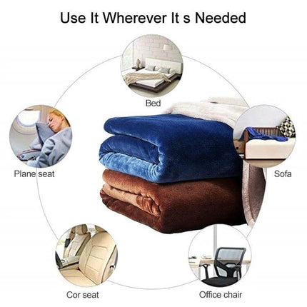 Beddowell Coral Flannel Blanket 180x200cm soft lightweight coral fleece for bed travel plane sofa office use