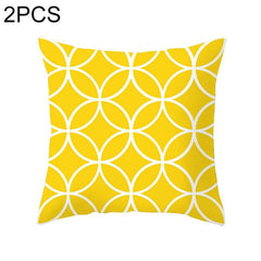 Set of 2 Vibrant Yellow Geometric Throw Pillow Covers - 45x45cm Decorative Cushion Cases for Home and Office 27