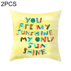 Set of 2 Vibrant Yellow Geometric Throw Pillow Covers - 45x45cm Decorative Cushion Cases for Home and Office 2