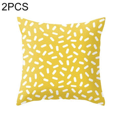 Set of 2 Vibrant Yellow Geometric Throw Pillow Covers - 45x45cm Decorative Cushion Cases for Home and Office 3