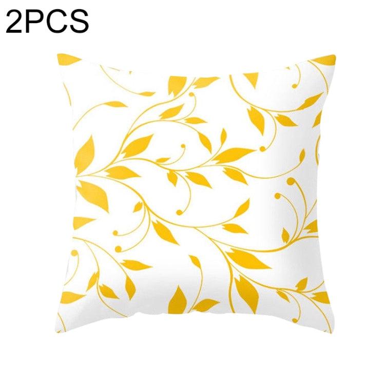 Set of 2 Vibrant Yellow Geometric Throw Pillow Covers - 45x45cm Decorative Cushion Cases for Home and Office 7