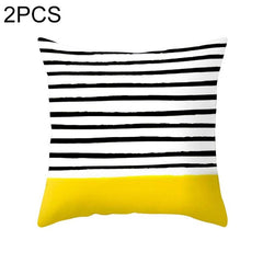 Set of 2 Vibrant Yellow Geometric Throw Pillow Covers - 45x45cm Decorative Cushion Cases for Home and Office 15